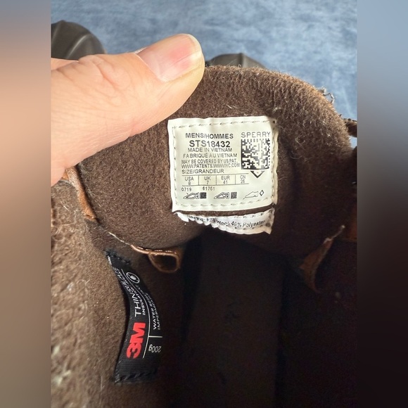 Sperry Avenue Duck Boots Men’s SZ 8 Rubber Lace Up Wool Outdoor Brown Hiking - Picture 8 of 9